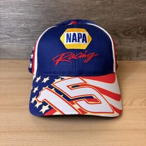 NAPA Racing Hat Cap Strap Back Mens Blue Red NASCAR Racing 15 Stars Stripes